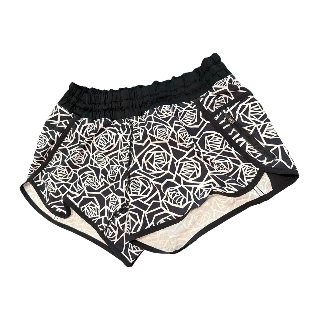 Lululemon Tracker Short III Posey Black White Womens Size 6